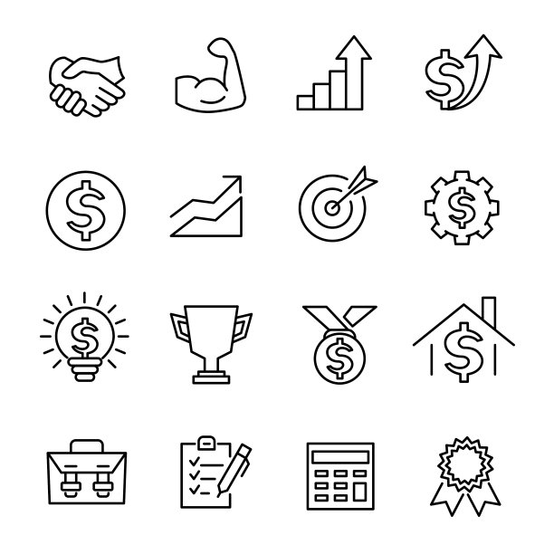 商业成功图标模板集合图片下载