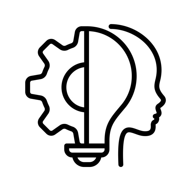 人头灯泡标志创意智能图标图片下载