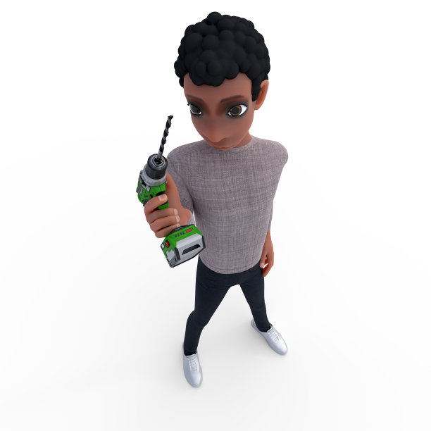 拿着钻头的年轻人图片下载