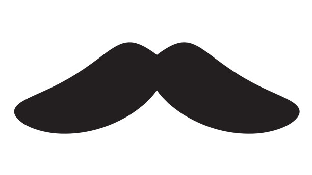 小胡子图标黑色复古风格的胡子剃须图片下载