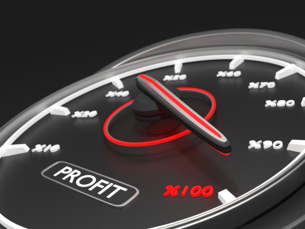利润文本对现代汽车速度计倒计时概念图片下载
