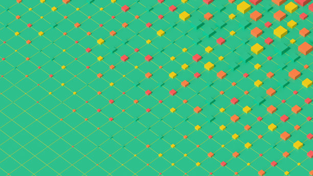 抽象彩色立方体形状背景网格图案图片下载