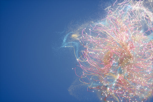 抽象的波浪线和粒子背景图片下载