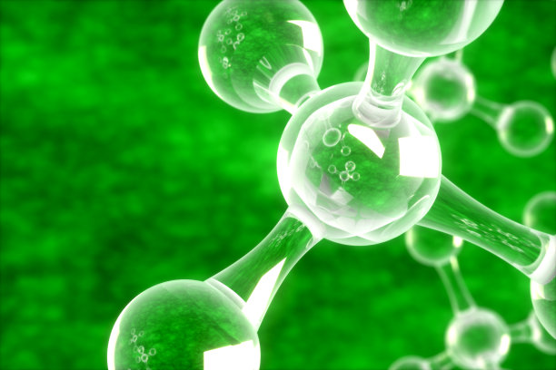 透明分子形状的绿色背景图片下载