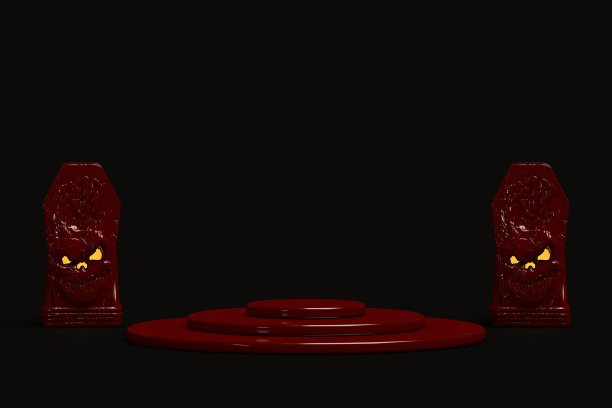 3D渲染万圣节产品展示空间演示图片下载