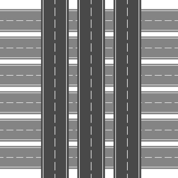 在高速公路上设置有条纹的直路图片下载