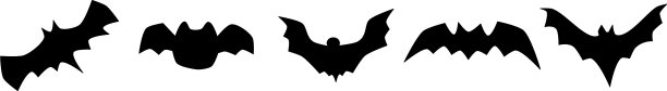 一组蝙蝠在不同姿势的剪贴画图片下载