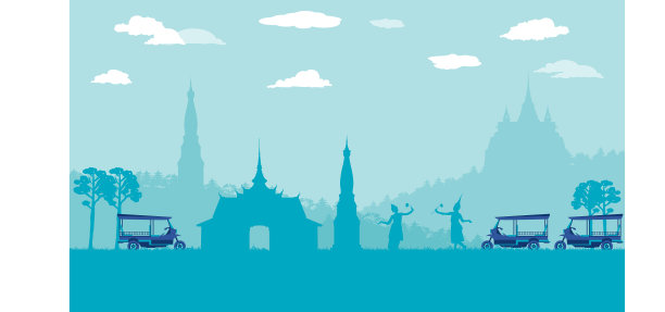 平面卡通的嘟嘟传统出租车和图片下载