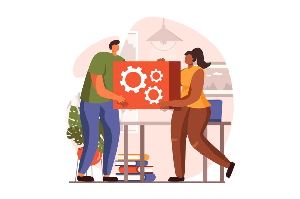 平面设计中的团队网络概念图片下载