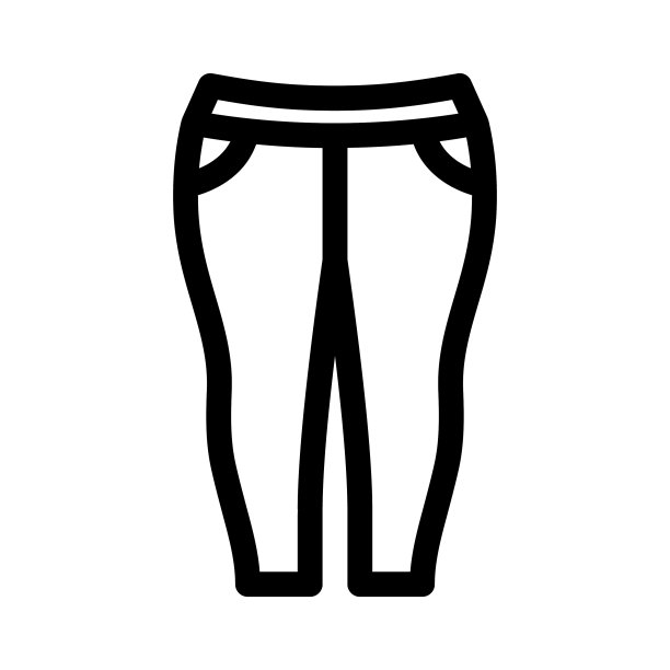 牛仔适合图标在白色背景类型的裤子图片下载