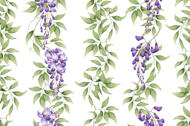 无缝垂直模式与紫色紫藤图片下载