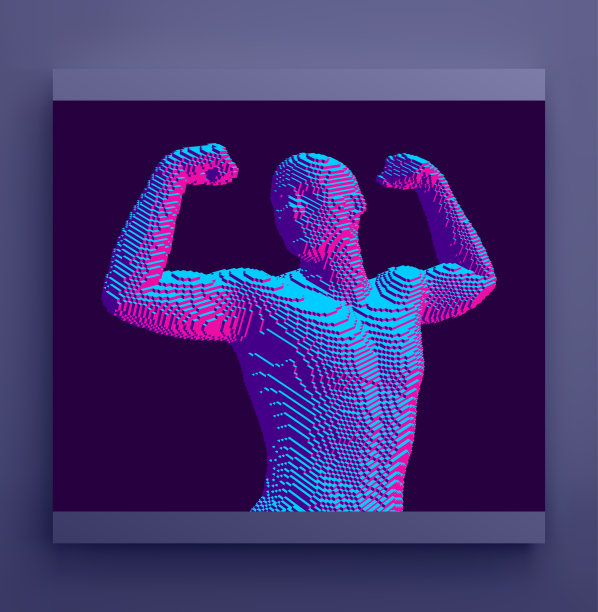 冠军举起双手，成为真正的赢家。胜利和自由。强壮的男子举起双手。运动的象征。领导或健身健美概念。矢量插图。图片下载