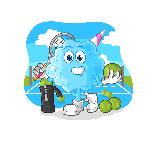 棉花糖打网球的性格图片下载