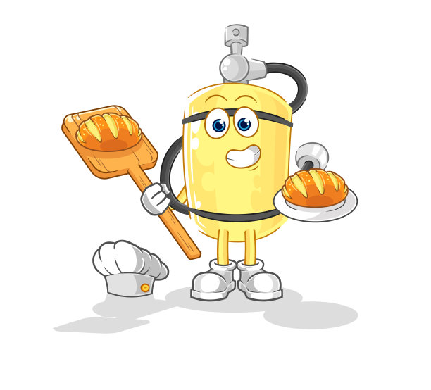 潜水员圆柱形面包面包卡通吉祥物图片下载