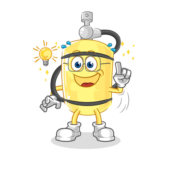 潜水员圆筒想出了卡通吉祥物图片下载