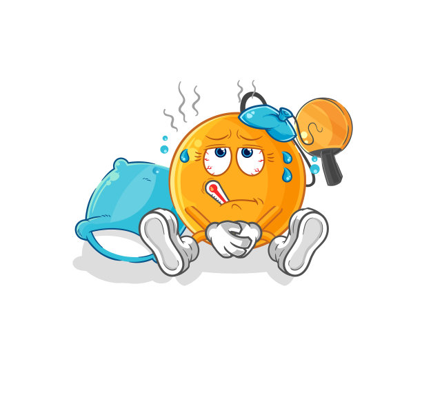 桨球生病的卡通人物图片下载