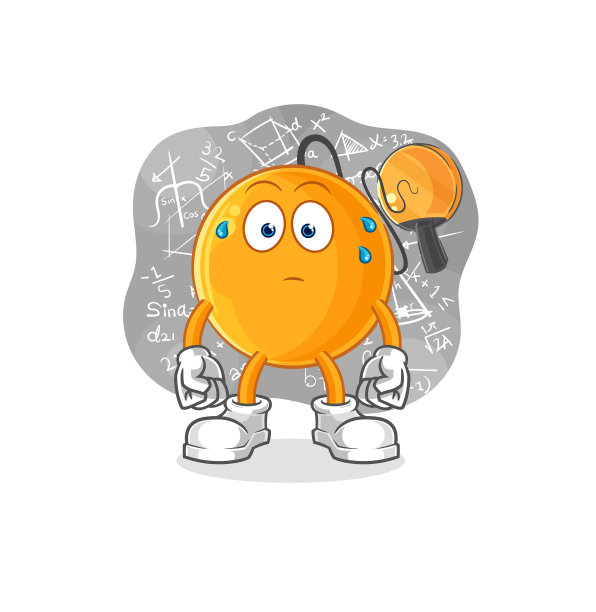 球拍球思考努力卡通人物图片下载