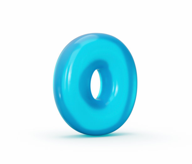 字母由蓝水果冻液体制成。3d字母表小字母3d插图图片下载