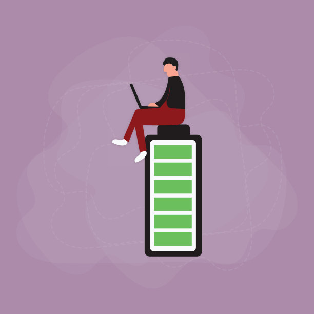 开朗的商人带着满电图标图片下载