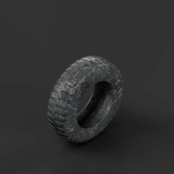 无轮辋废旧轮胎，军用和工业车辆轮胎，3d渲染图片下载