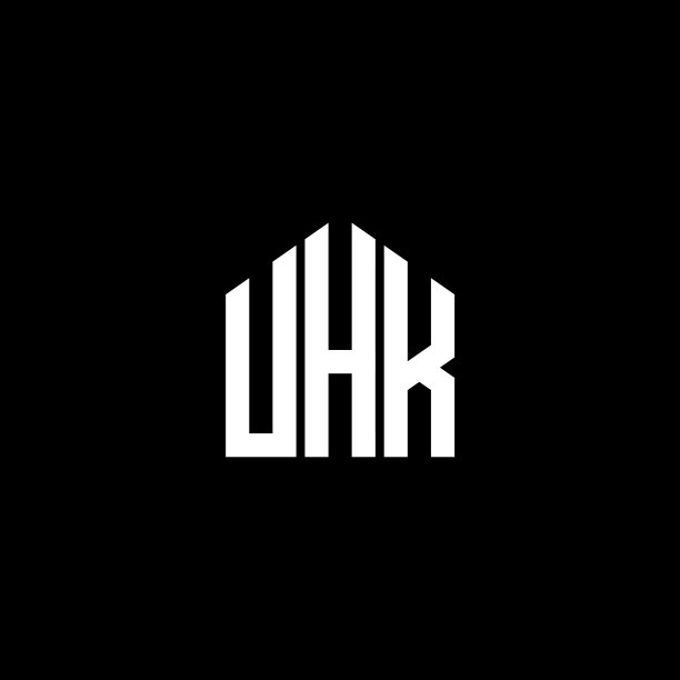 黑色背景上的香港大学字母标志设计图片下载