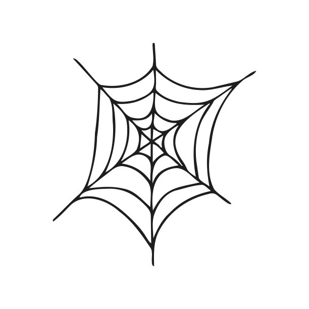 2022年10月31日万圣节前夜手绘涂鸦风格矢量插画：蜘蛛网图片下载