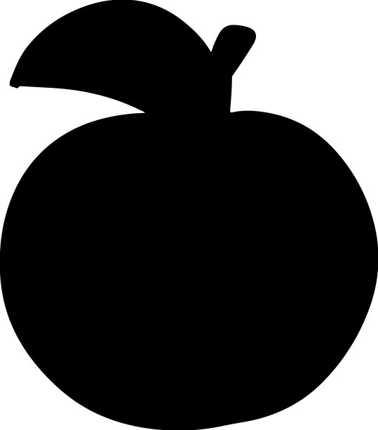 苹果剪影卡通图标水果轮廓漫画图片下载