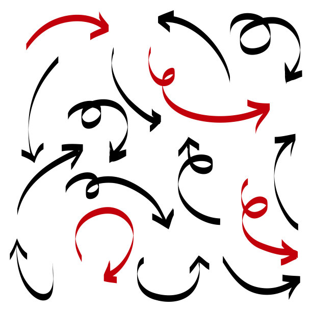 手绘箭头集。画矢量图图片下载