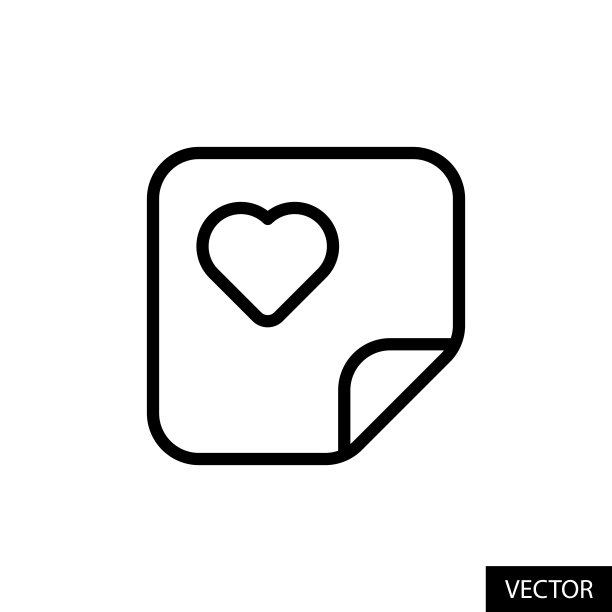 贴纸矢量图标在线条风格设计孤立在白色背景。可编辑的中风。图片下载