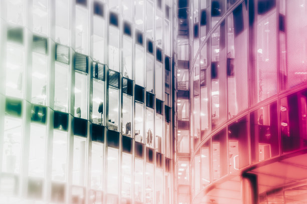 灯火通明的伦敦写字楼图片下载