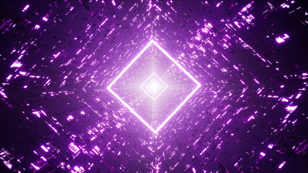 科幻科技VJ背景中的紫钻石光图片下载