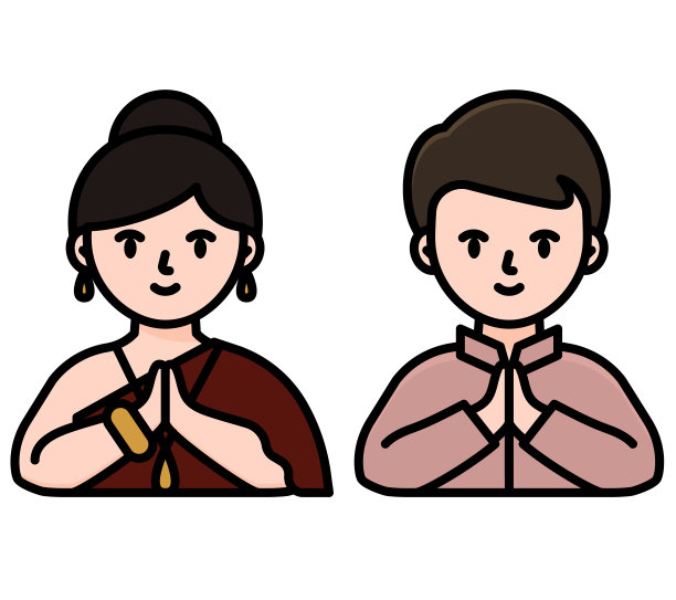 女人和男人在打招呼的手势图片下载