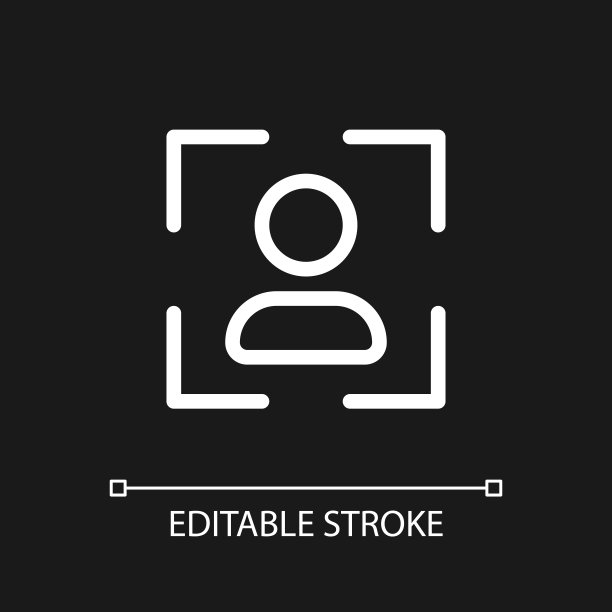 轮廓图像像素完美的白色线性ui图标为黑暗主题图片下载