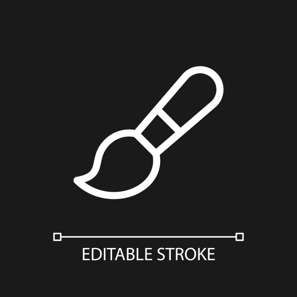 刷像素完美的白色线性ui图标为黑暗主题图片下载