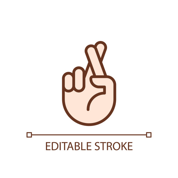 交叉手指像素完美的RGB颜色图标图片下载