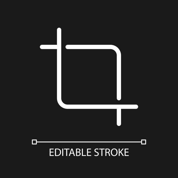 裁剪图片像素完美的白色线性ui图标为黑暗主题图片下载