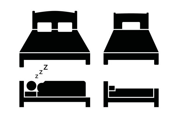 床设计矢量平面孤立插图图片下载