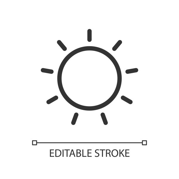 太阳像素完美的线性ui图标图片下载