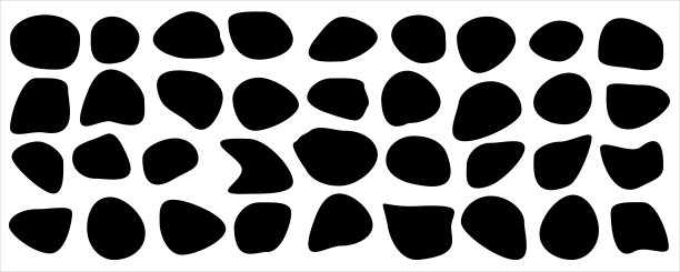 一组不同的斑点形状。随机抽象的液体形状，圆形抽象的有机元素。卵石，水滴和水滴的轮廓。简单的圆形形状。矢量图图片下载