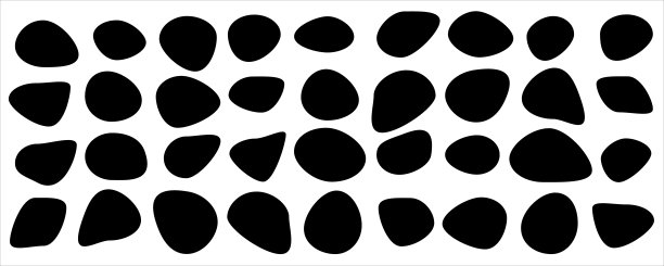 一组不同的斑点形状。随机抽象的液体形状，圆形抽象的有机元素。卵石，水滴和水滴的轮廓。简单的圆形形状。矢量图图片下载