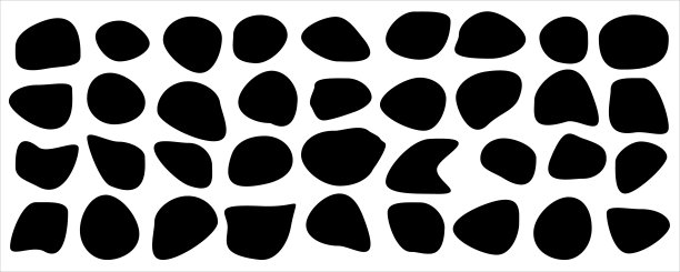 一组不同的斑点形状。随机抽象的液体形状，圆形抽象的有机元素。卵石，水滴和水滴的轮廓。简单的圆形形状。矢量图图片下载