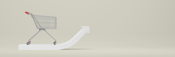 购物车增加通货膨胀- 3D插图图片下载
