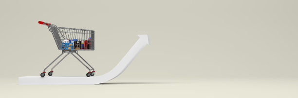 购物车增加通货膨胀- 3D插图图片下载