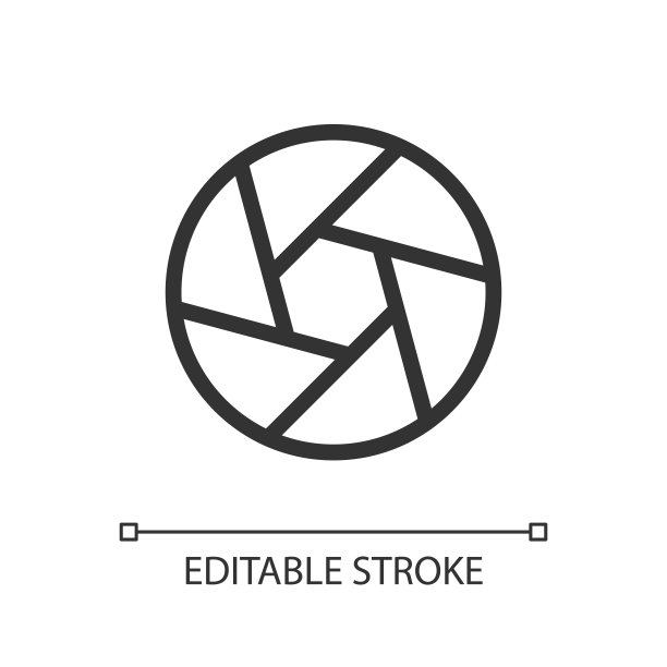 相机隔膜像素完美的线性ui图标图片下载