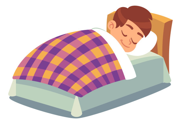 男孩的日常活动。小朋友微笑着睡在床上，醒来后在浴室里布衣，放学后又坐着跑回家，例行活动孤立向量卡通套装图片下载