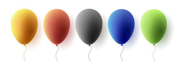 套彩色气球，3d卡通风格，孤立图片下载