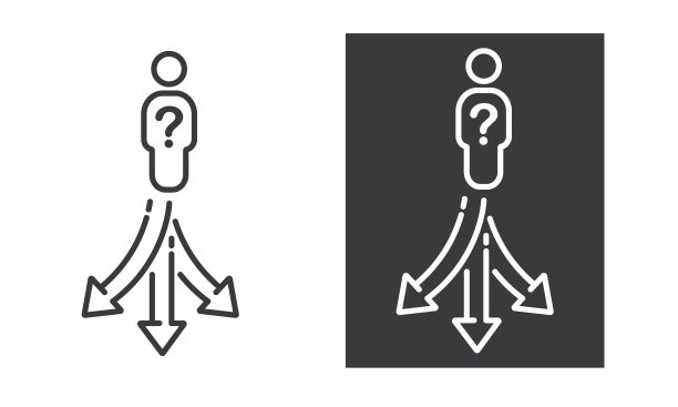 人用问题决策图标，人选择迷失，事业方向迷失。图片下载