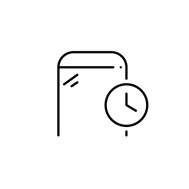 智能手机使用时间图标。像素完美，可编辑的笔画线图片下载