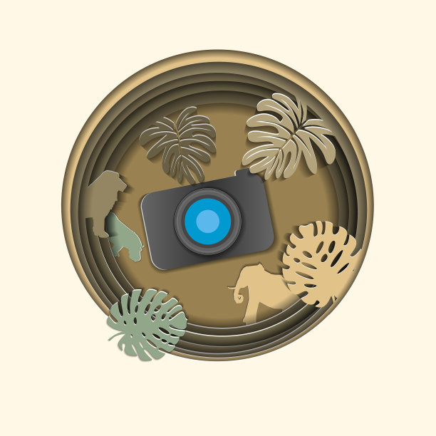 献给世界摄影的剪纸明信片图片下载