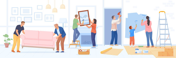 家庭室内装修，客厅装修图片下载